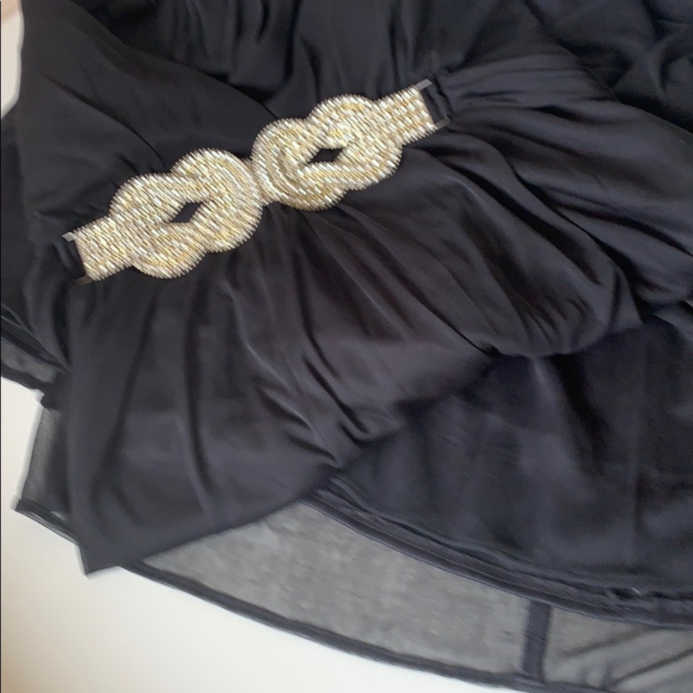 FIESTA Black Chiffon Halter Ampere Embellished Gown - Picture 8 of 8